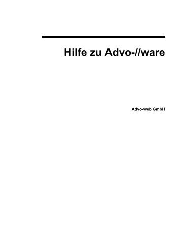 Hilfe zu Advo-//ware - Advoware Kanzleisoftware