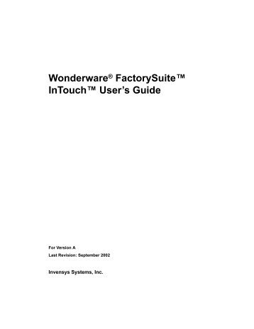 Wonderware intouch 101 user manual pdf software