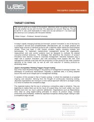 TARGET COSTING - WBS Group