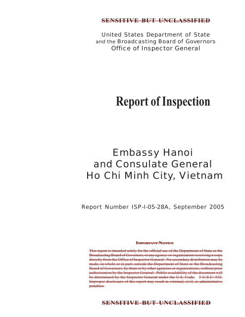 Embassy Hanoi and Consulate General Ho Chi Minh - OIG - US ...