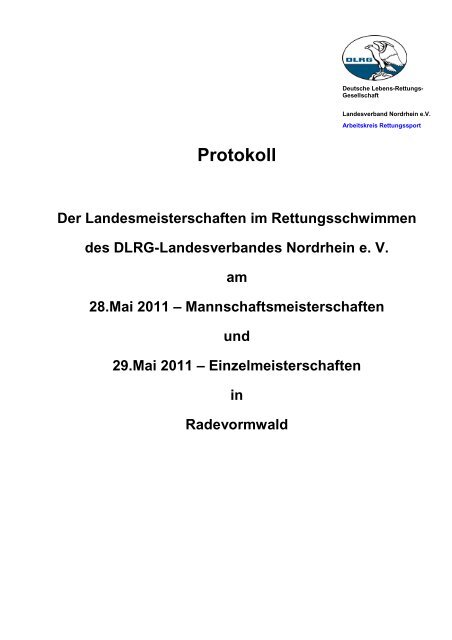 Protokoll - Landesverband Nordrhein e.V. - DLRG