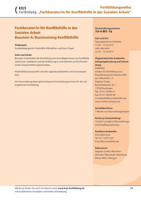 Fachberater/in für Konflikthilfe in der Sozialen Arbeit