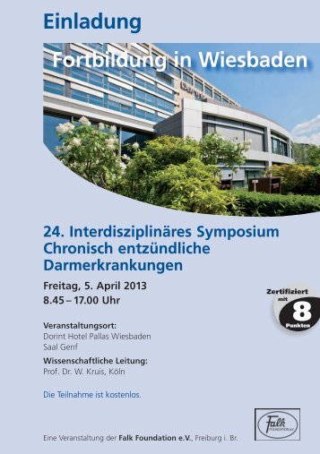 Einladung Fortbildung in Wiesbaden - Dr. Falk Pharma GmbH