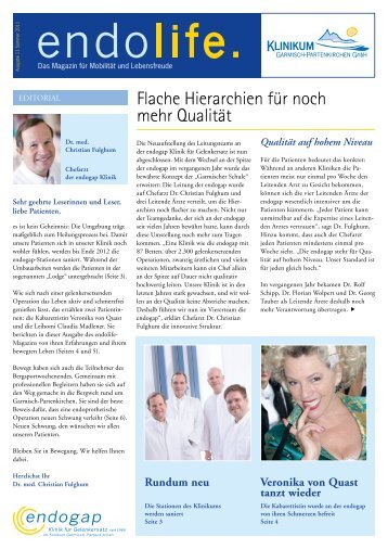 Ausgabe 11/Sommer 2011 - endogap Klinik für Gelenkersatz