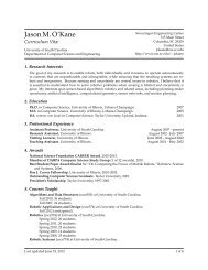 Jason M. O'Kane - Curriculum Vitae - University of South Carolina