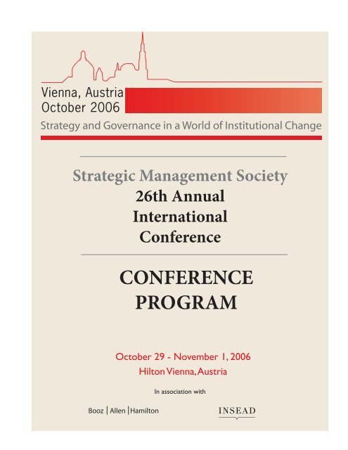 PROGRAM CONFERENCE - Strategic Management Society