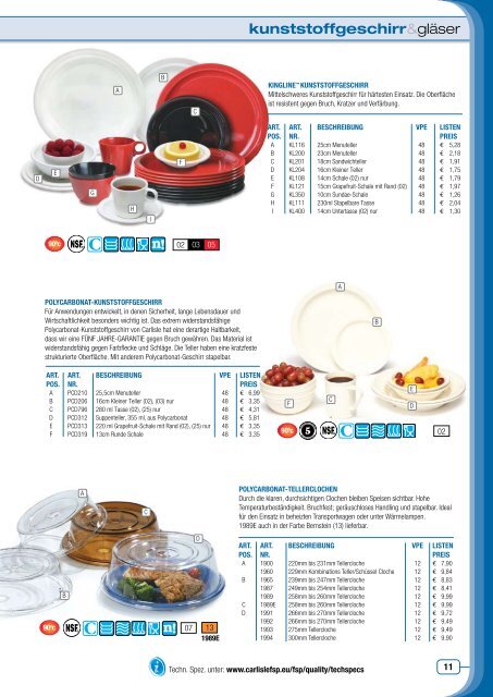 CARLISLE FoodService Products PDF-Katalog - ZIB Service GmbH