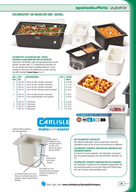 CARLISLE FoodService Products PDF-Katalog - ZIB Service GmbH