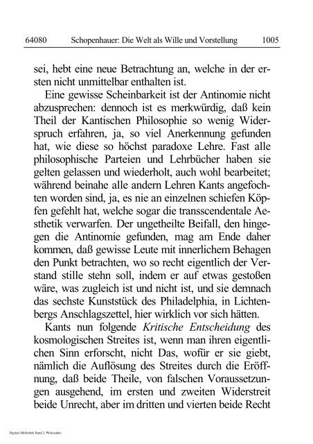 Arthur Schopenhauer - Die Welt als Wille und Vorstellung