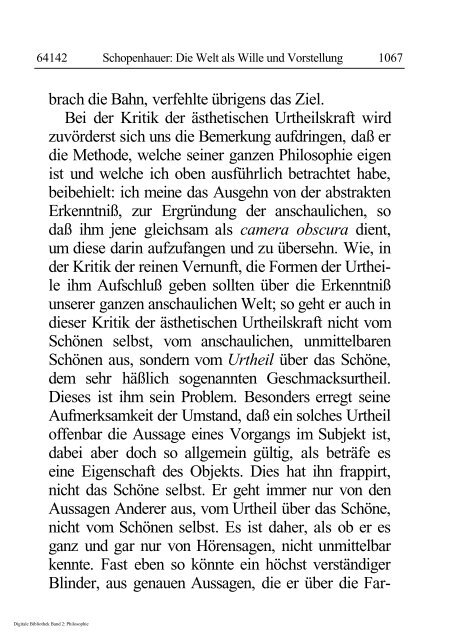 Arthur Schopenhauer - Die Welt als Wille und Vorstellung