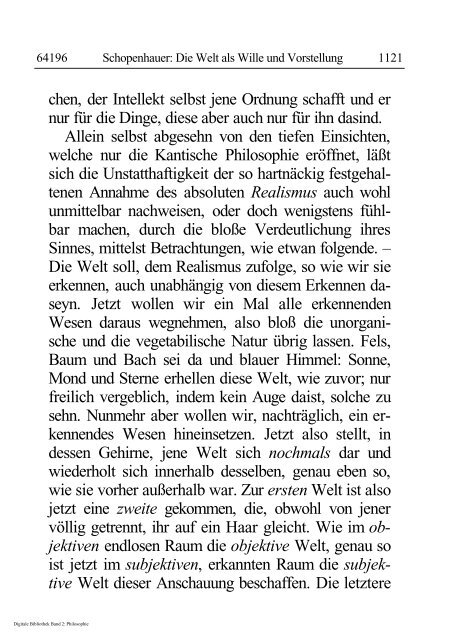 Arthur Schopenhauer - Die Welt als Wille und Vorstellung