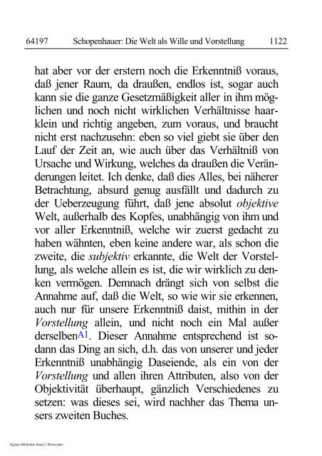 Arthur Schopenhauer - Die Welt als Wille und Vorstellung