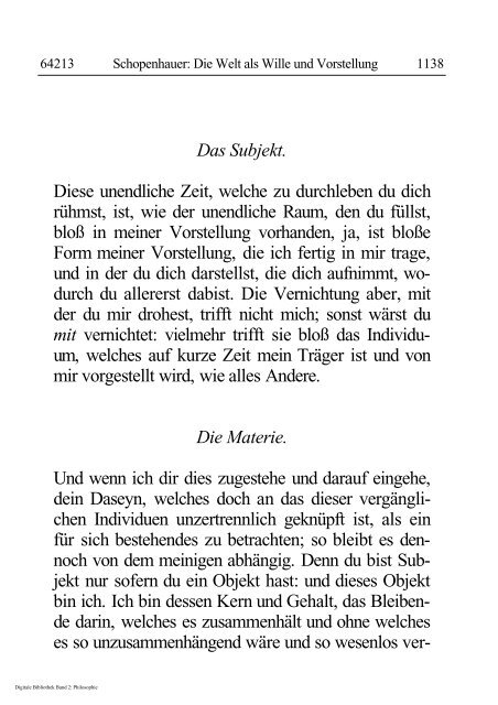 Arthur Schopenhauer - Die Welt als Wille und Vorstellung