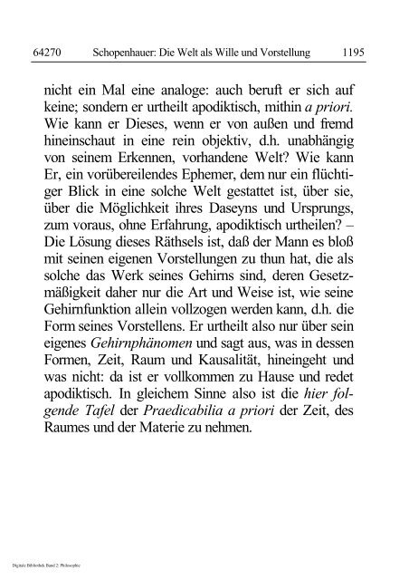 Arthur Schopenhauer - Die Welt als Wille und Vorstellung