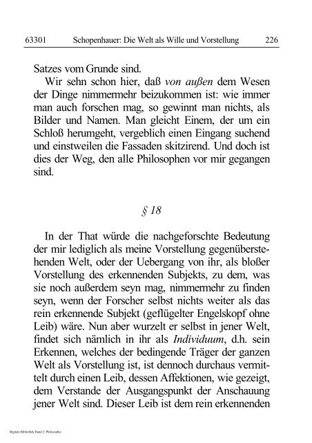 Arthur Schopenhauer - Die Welt als Wille und Vorstellung