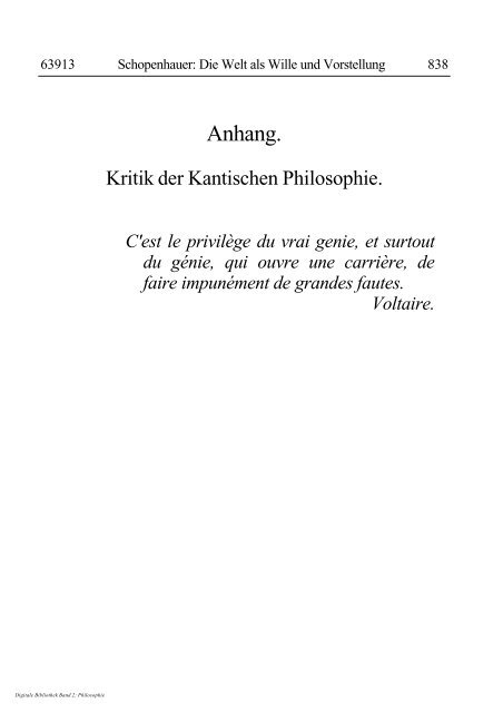 Arthur Schopenhauer - Die Welt als Wille und Vorstellung