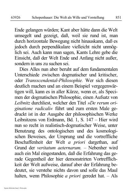 Arthur Schopenhauer - Die Welt als Wille und Vorstellung