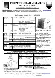 INFORMATIONSBLATT VON BARBIAN vom 17. bis zum 24. Juli 2011