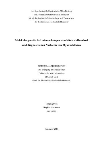 Molekulargenetische Untersuchungen zum Nitratstoffwechsel und ...