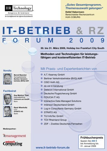 IT-Betrieb & RZ Forum 2009 - dc-ce :: RZ-Beratung