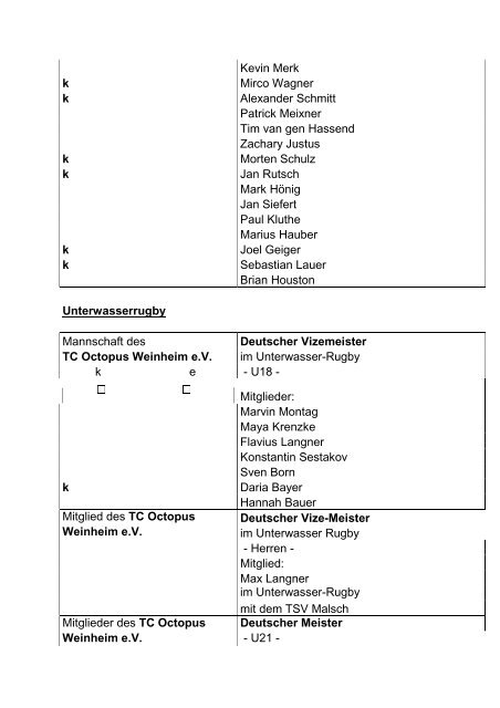 Sportlerehrung 2012 Mannschaften Tischtennis Herrenmannschaft ...