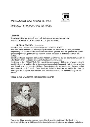 Lesbrief Kasteeljuweel - Muiderslot