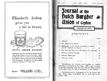GO NTENTS - Dutch Burgher Union of Ceylon