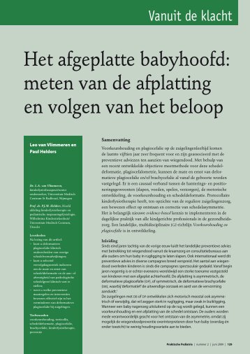 Het afgeplatte babyhoofd - Meer en Bosch Fysiotherapie