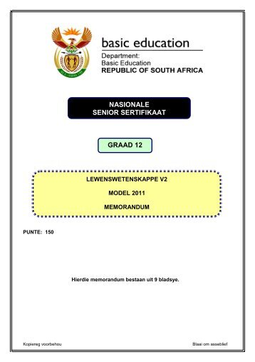 NASIONALE SENIOR SERTIFIKAAT GRAAD 12 - Curriculum