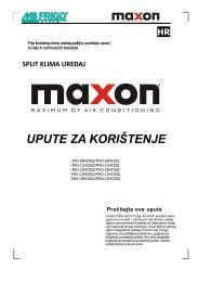 Maxon upute za rukovanje klima uređaja - MB frigo