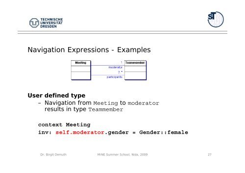 OCL By Example Lecture - Technische Universität Dresden