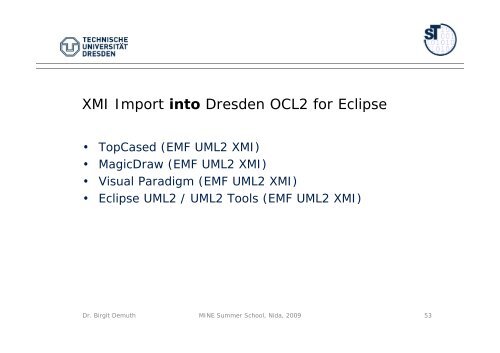 OCL By Example Lecture - Technische Universität Dresden