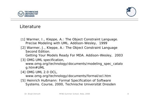 OCL By Example Lecture - Technische Universität Dresden