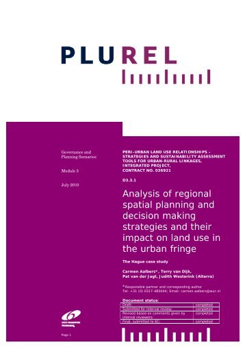 D3.3.1. The Hague Region Analysis report 201007 - Plurel