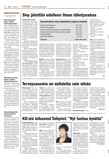 Esse 22/2011 (pdf) - Espoon seurakuntasanomat