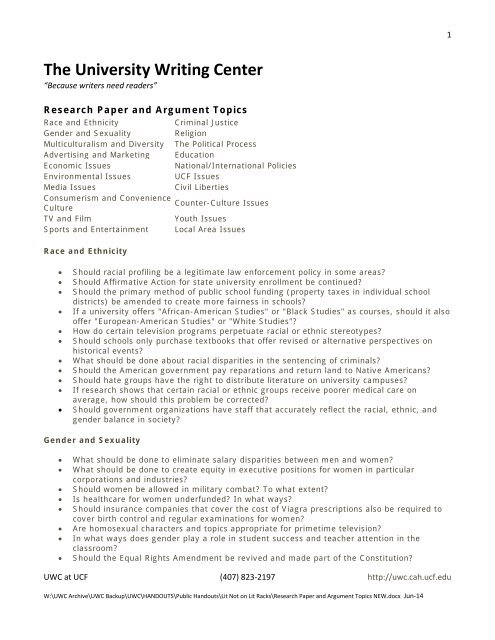 environmental issues paper topics