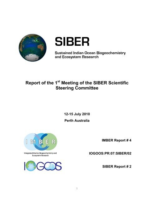SIBER Report - Indian National Centre for Ocean Information Services