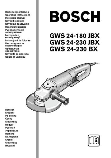 GWS 24-180 JBX GWS 24-230 JBX GWS 24-230 BX