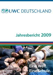 Jahresbericht der Deutschen Stiftung UWC 2009 - UWC in