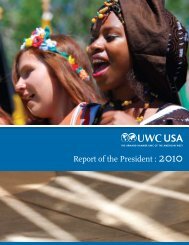 Report of the President : 2010 - UWC-USA