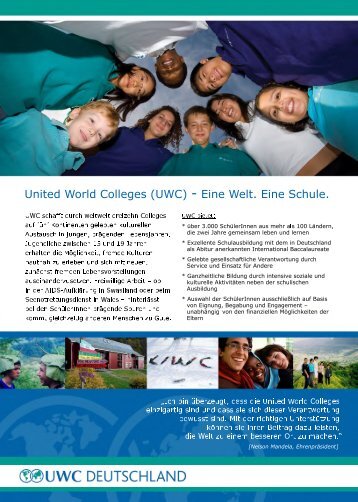 United World Colleges (UWC) - Eine Welt. Eine Schule. - UWC in
