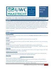 Thursday 5th July 2012 - UWC Maastricht