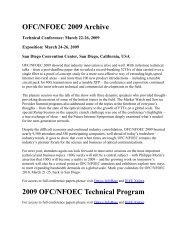 OFC/NFOEC 2009 Archive 2009 OFC/NFOEC Technical Program
