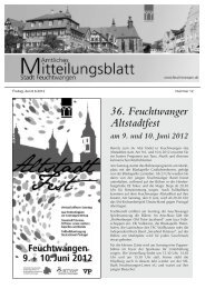 36. Feuchtwanger Altstadtfest - Stadt Feuchtwangen