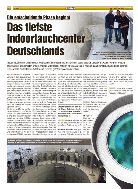 Deutschlands tiefstes Indoor-Tauchcenter 20 Meter tief - call-metics