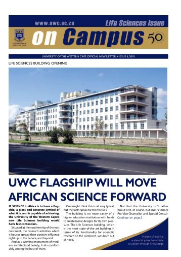 UWC flagship Will move afriCan sCienCe forWard - University of the ...