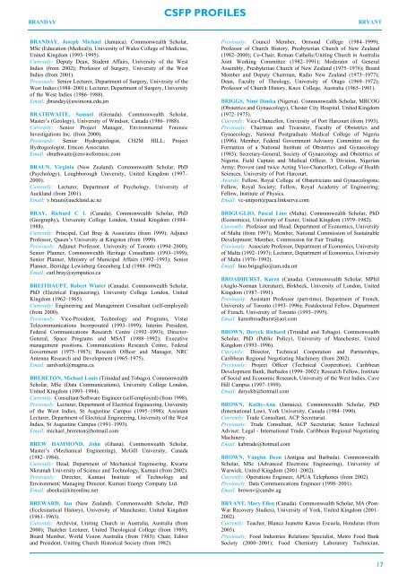 Directory of Commonwealth Scholars and Fellows 1960 – 2002