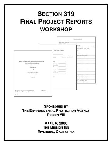 Section 319 Final Project Reports Workshop - Water