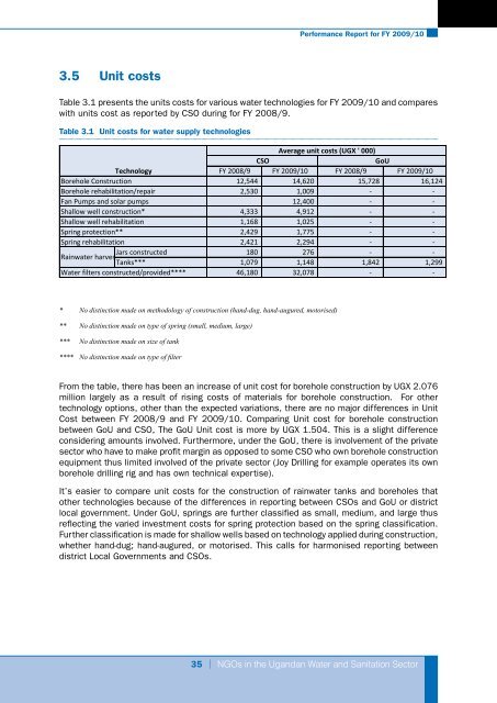 Performance Report for FY 2009/10 - UWASNET