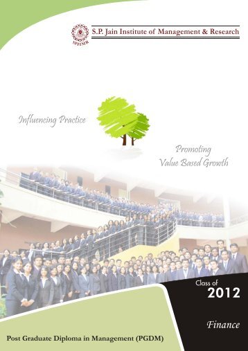 Finance Post Graduate Diploma in Management (PGDM) - S.P. Jain ...